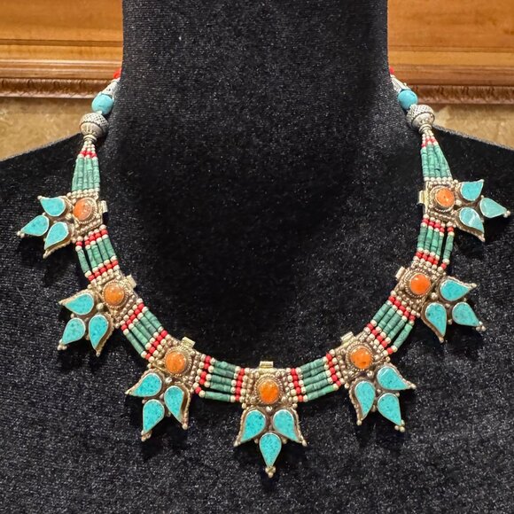 Handmade Tibetan Beaded Necklaces.  Various sizes, stones, and designs available - Picture 11 of 14